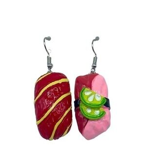 Unbranded NEW red,pink and white sushi earrings